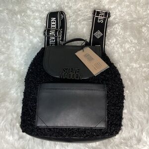 NWT Steve Madden Sherpa Black Multi Backpack